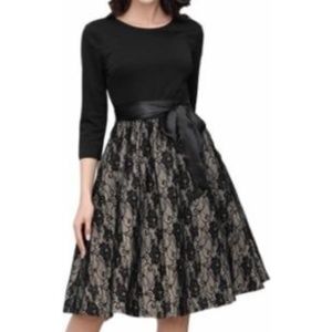 Miusol Women's Retro Floral Lace Cocktail Dress